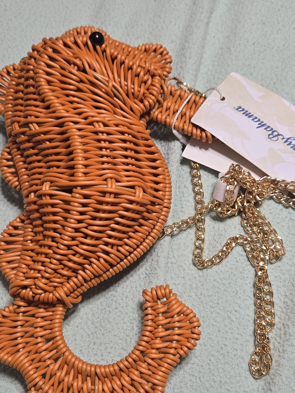 NWT Tommy Bahama Seahorse Crossbody Bag in Wicker